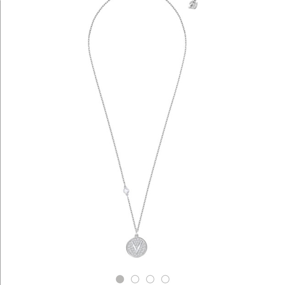 Swarovski “V” Pendant in Rhodium plating Necklace